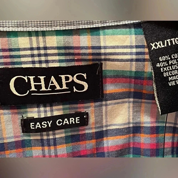 Chaps Men’s Plaid Button Down Long Sleeve Shirt, Size XXL - Picture 2 of 4